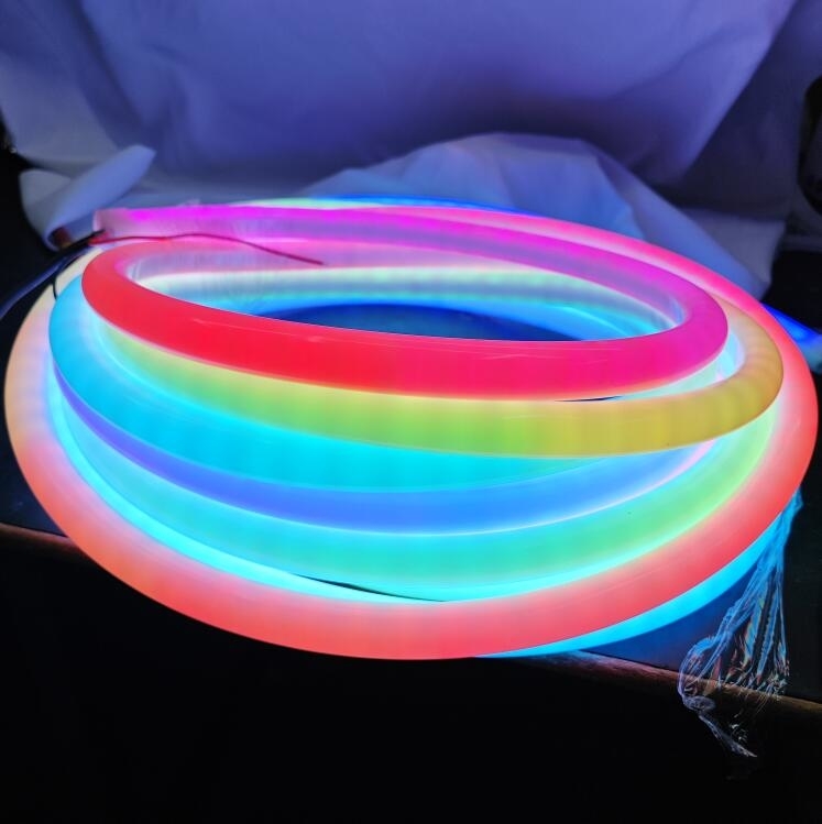 360 degree rgb 20mm silicone led strip neon flex rope light 24v rgbic woven soft tubes digital hose